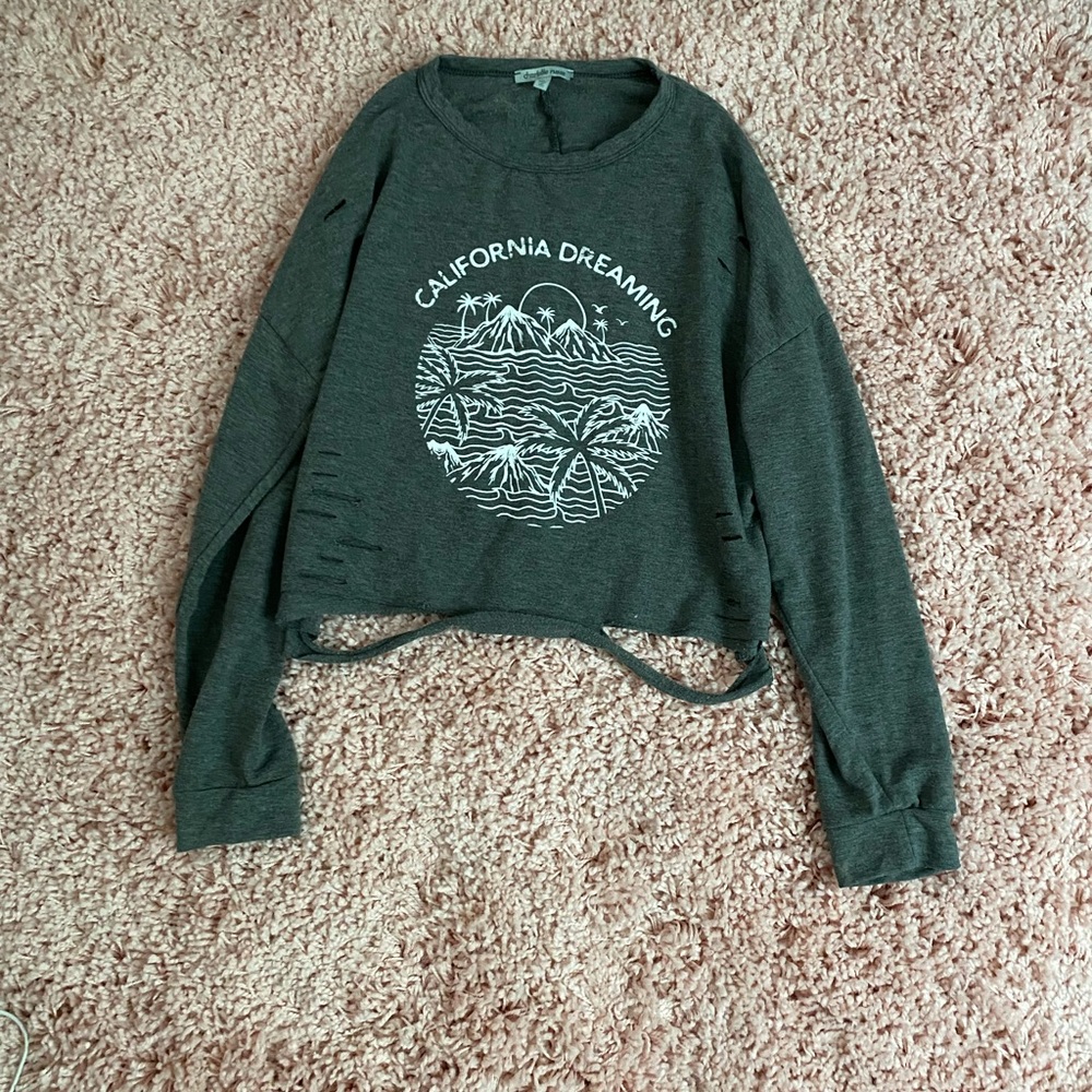 Charlotte Russe ripped long sleeve top